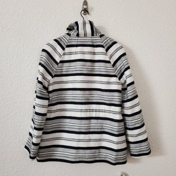 LOFT Breton Stripe Anorak Coat Navy & White Nautical Women's Size Medium - Picture 7 of 9